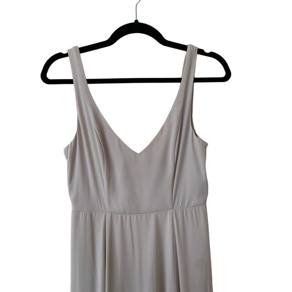 Show Me Your MuMu Taupe V-Neck Sleeveless Jenn Bridesmaid Maxi Dress-Small - Picture 3 of 6